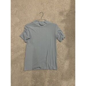 Scotch And Soda Mock Neck High Light Blue Shirt Sz L